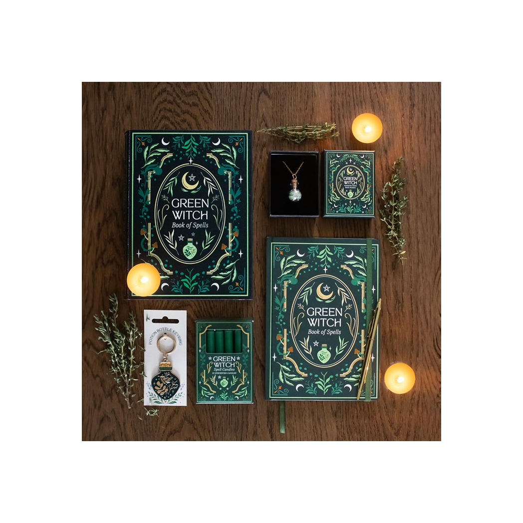 Green Witch Book Shaped Storage Box