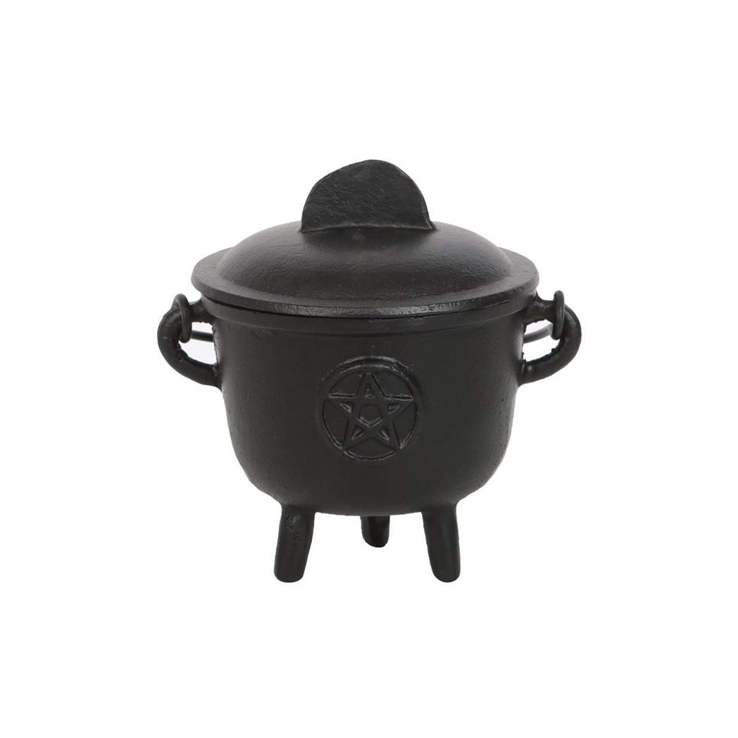 11cm Cast Iron Cauldron with Pentagram