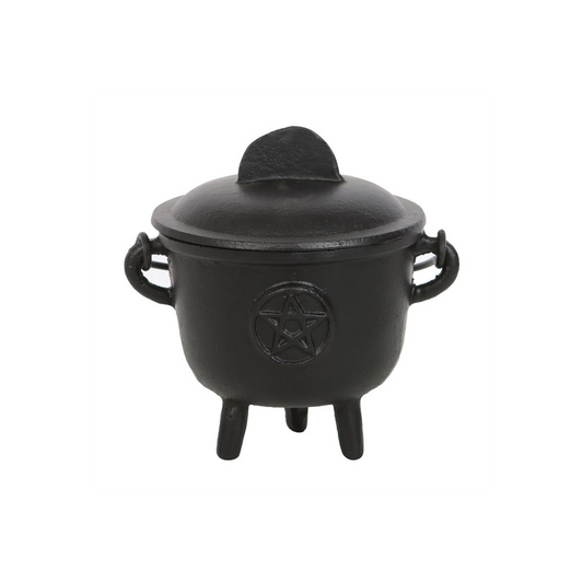 11cm Cast Iron Cauldron with Pentagram