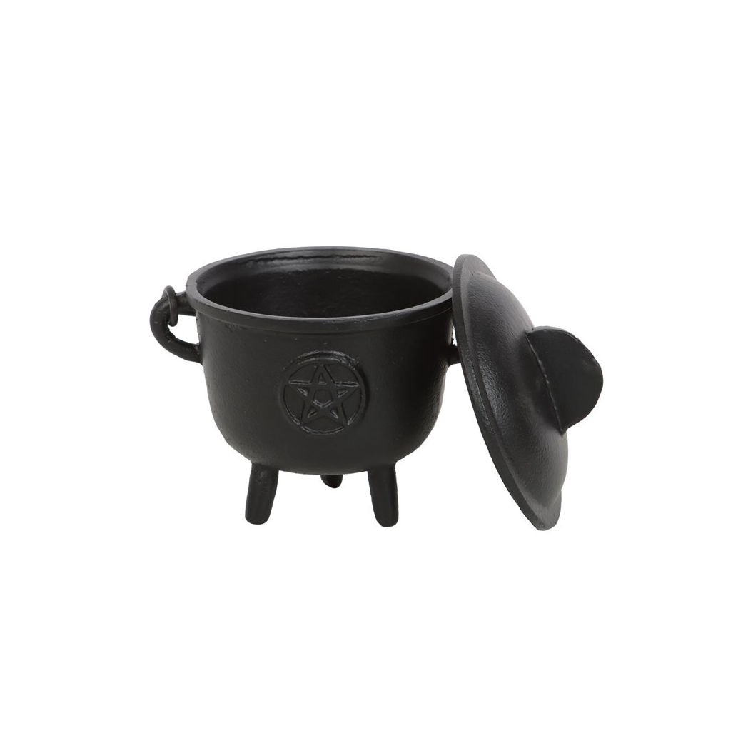 11cm Cast Iron Cauldron with Pentagram