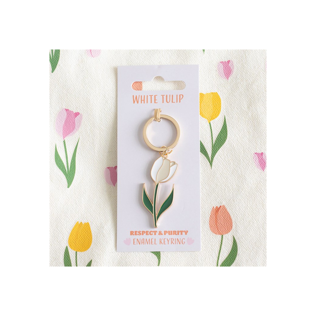 White Tulip Keyring