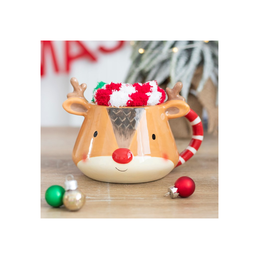 Reindeer Mug and Socks Set