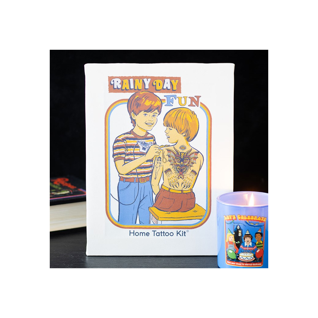 19x25cm Rainy Day Fun Canvas Plaque by Steven Rhodes