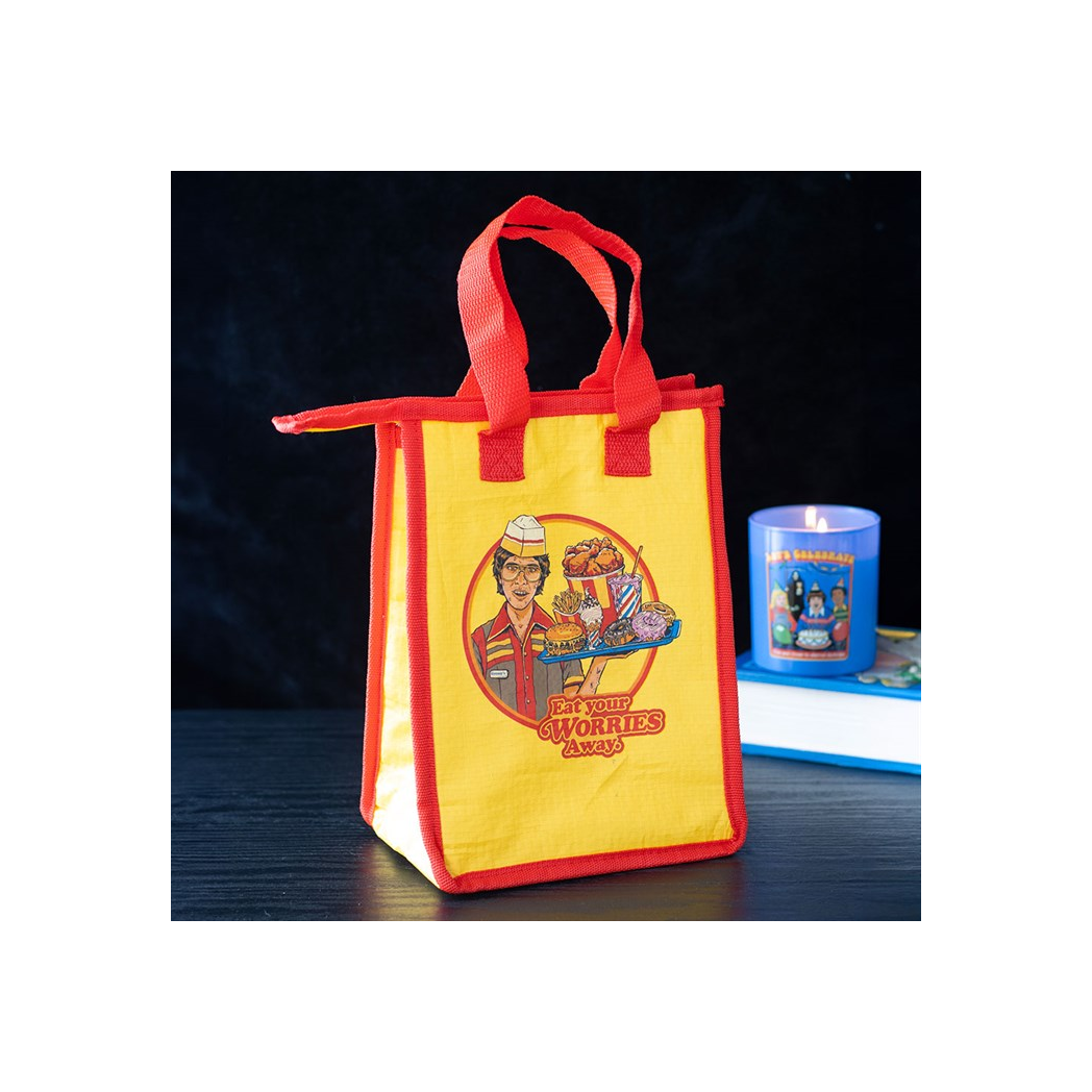 Eat Your Worries Lunch Bag by Steven Rhodes