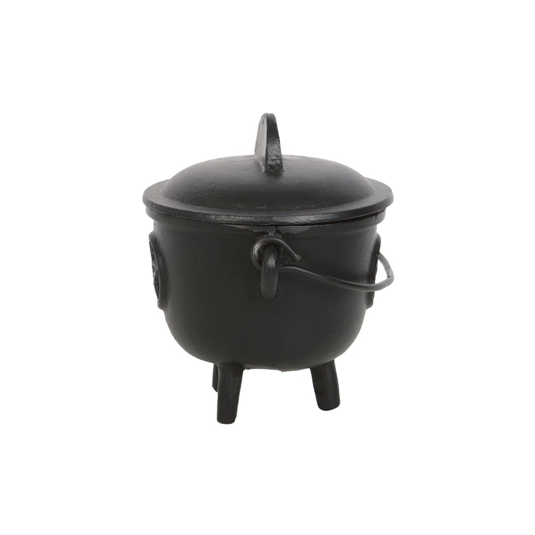 11cm Cast Iron Cauldron with Pentagram