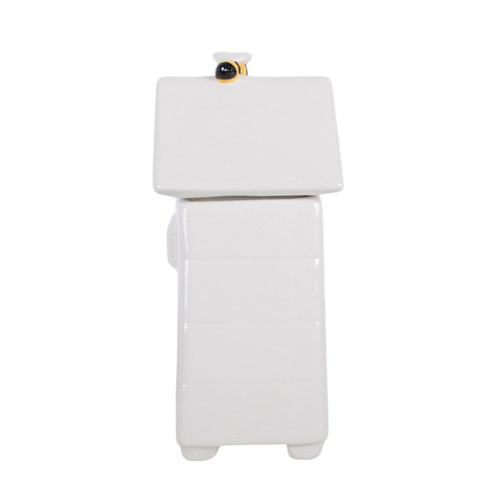 White Beehive Oil Burner and Wax Warmer with Bee