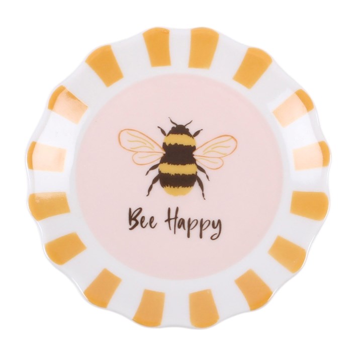 Striped Bee Happy Trinket Dish