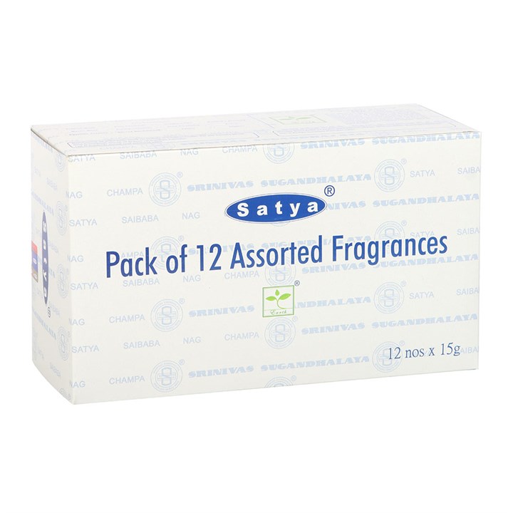12 Packs of Assorted Fragrance Incense Sticks by Satya