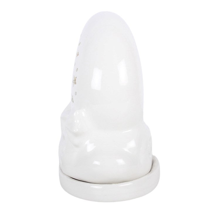 White Pastel Skies Moon Incense Cone Holder