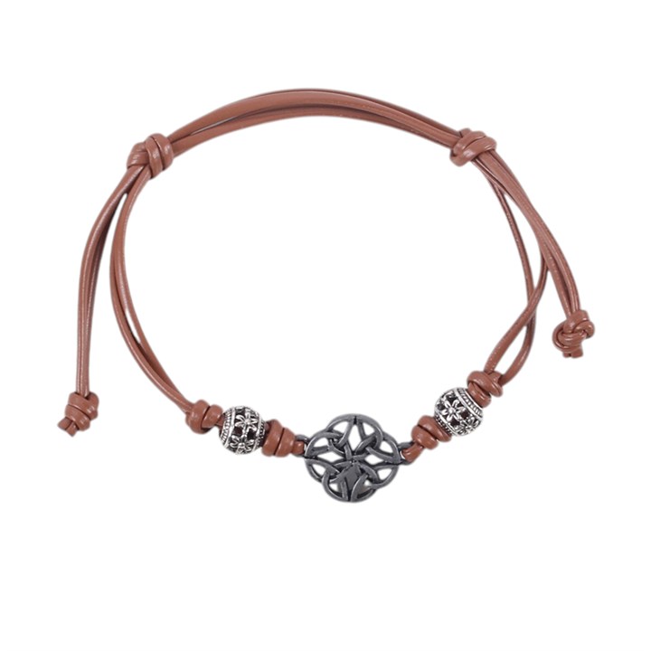 Brown Celtic Shield Knot Cord Bracelet