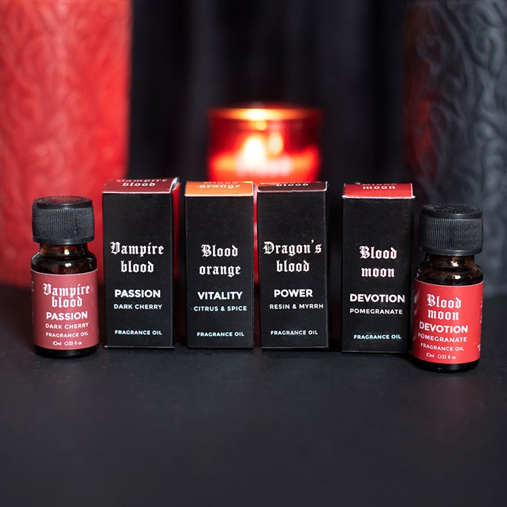 Set of 12 The Bloodline Fragrance Oils in Display