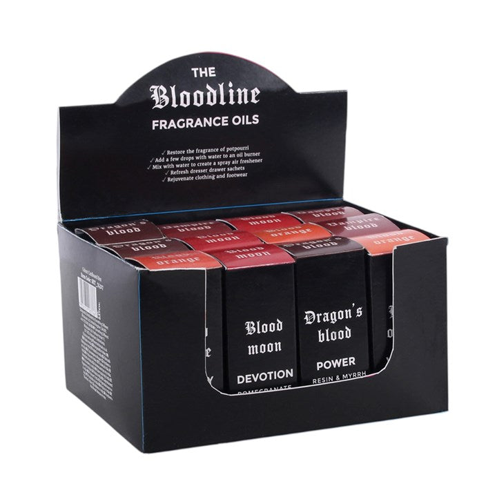 Set of 12 The Bloodline Fragrance Oils in Display