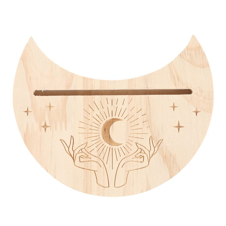 Natural Mystical Hands Crescent Moon Tarot Card Stand