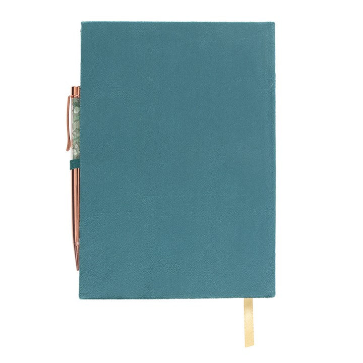 Book of Abundance Journal with Green Aventurine Crystal Pen