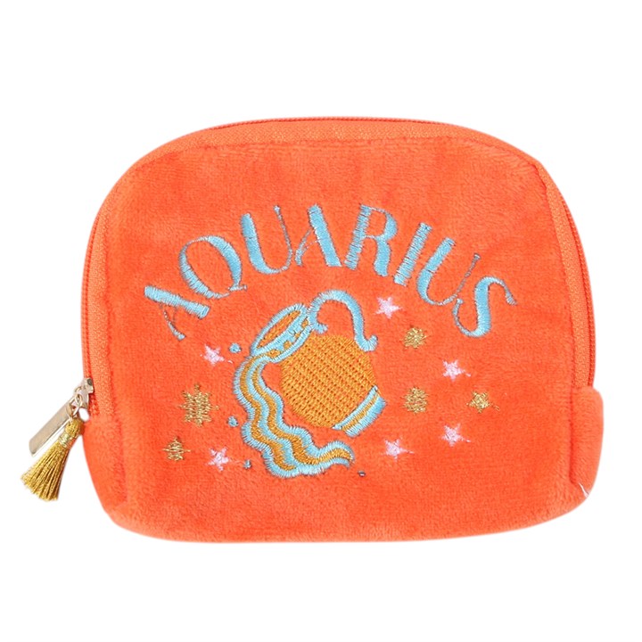 Zodiac Zest Aquarius Velvet Pouch