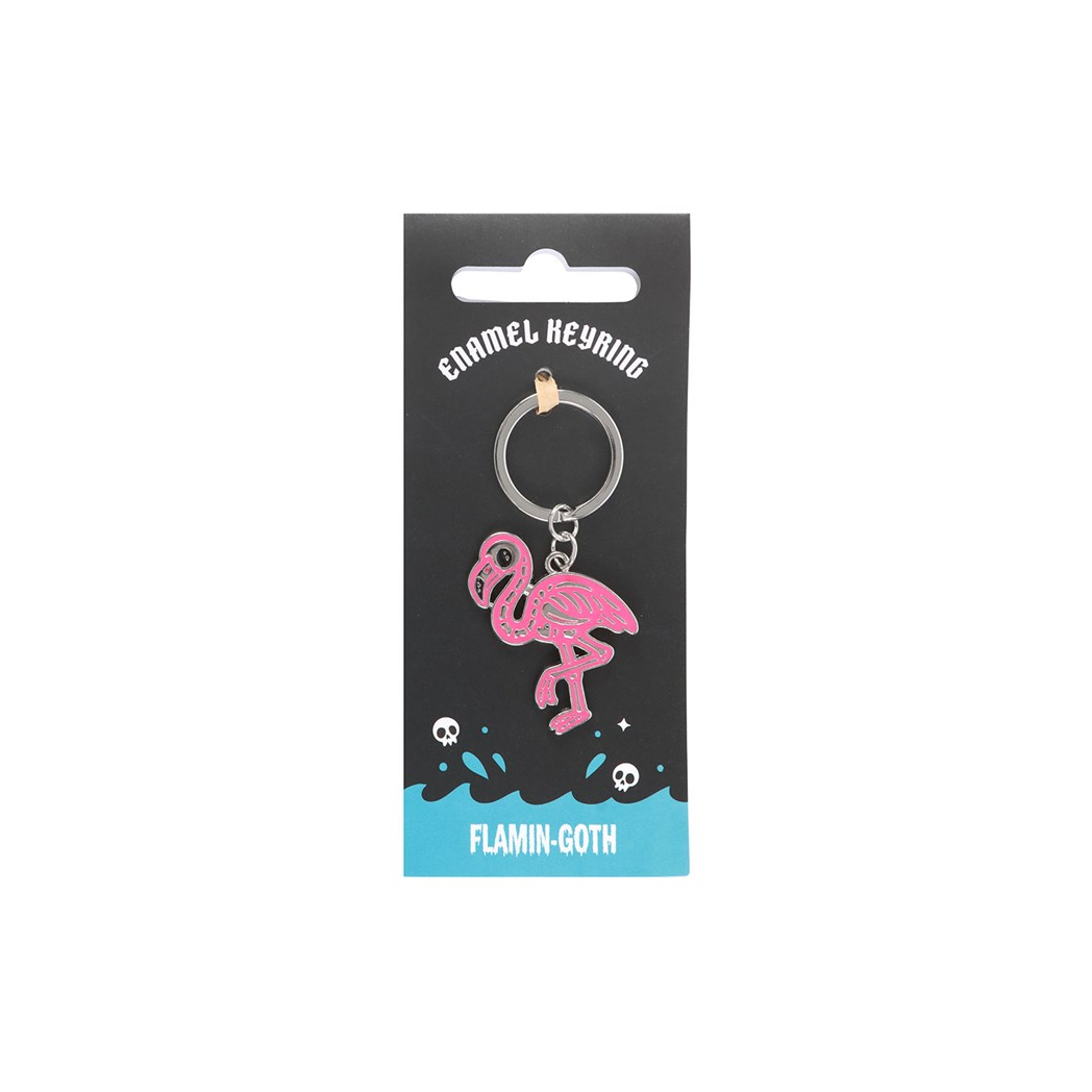 Flamin-goth Flamingo Keyring