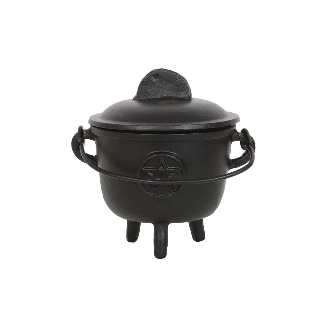 11cm Cast Iron Cauldron with Pentagram