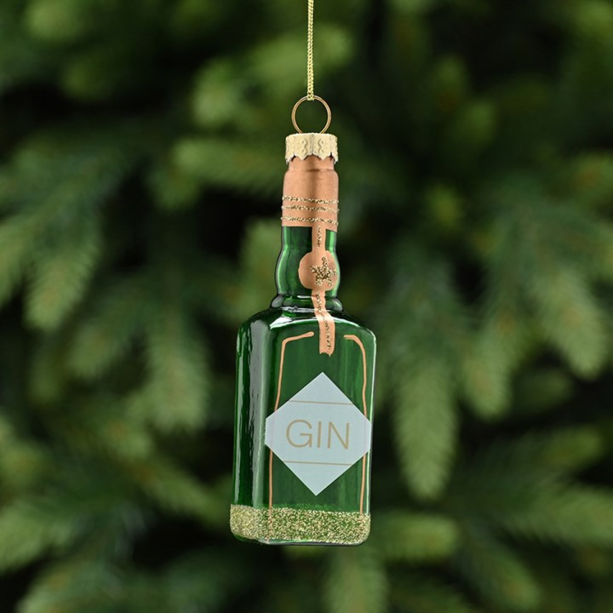 Gin Bottle Glass Hanging Decoration
