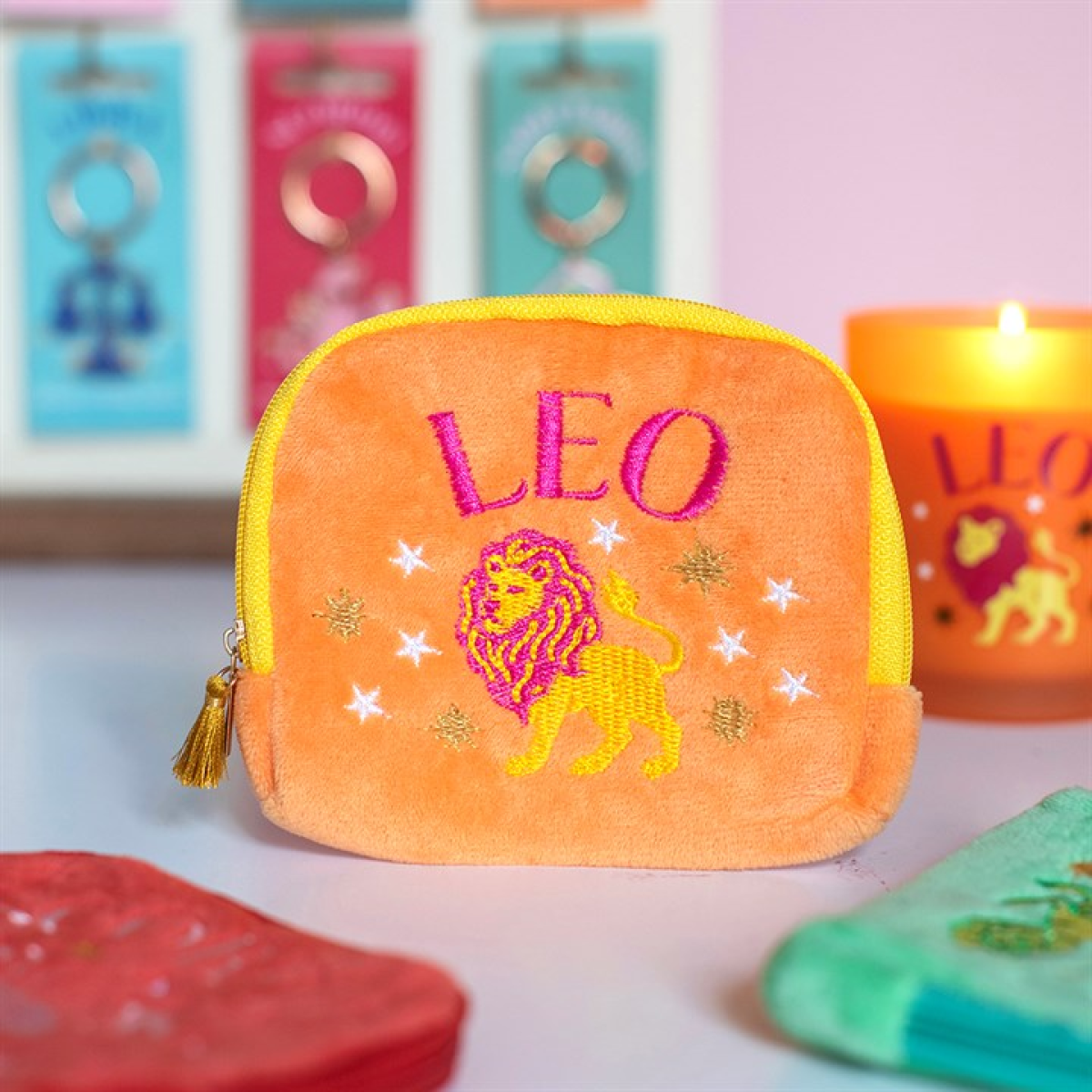 Zodiac Zest Leo Velvet Pouch