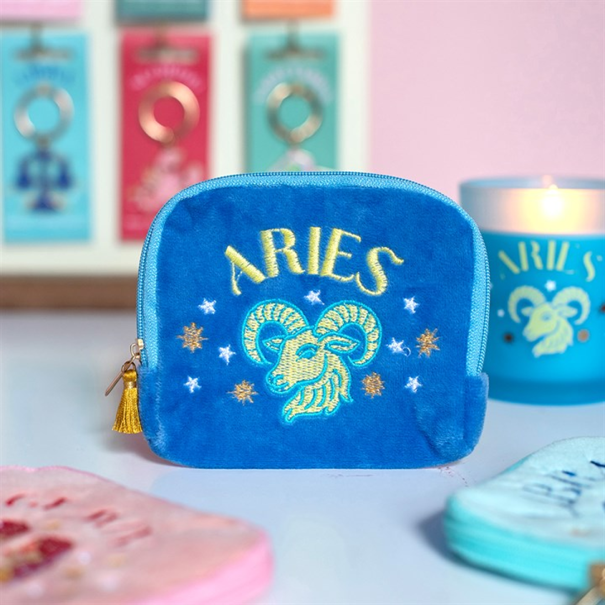 Zodiac Zest Aries Velvet Pouch