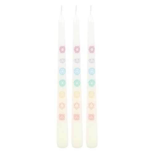 Set of 3 Chakra Balancing Taper Dinner Candles