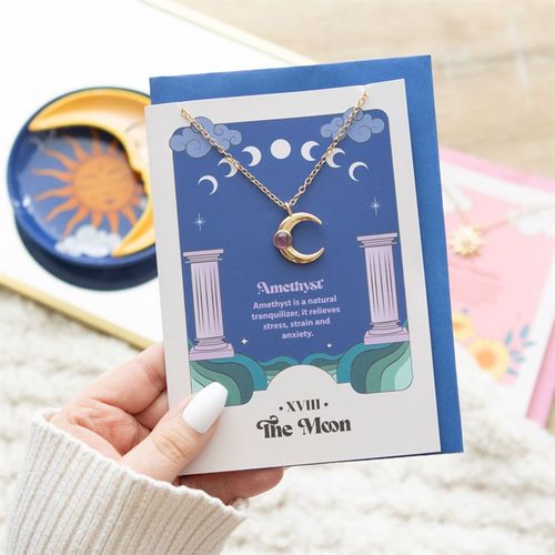 The Moon Celestial Amethyst Necklace Card