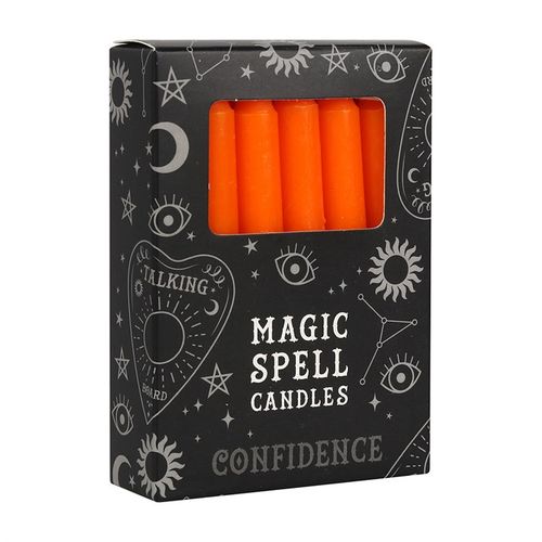 Set of 12 Orange 'Confidence' Spell Candles