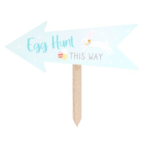 Egg Hunt This Way Sign Stake