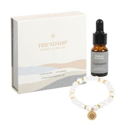 Friendship Clear Quartz Essential Oil Bracelet